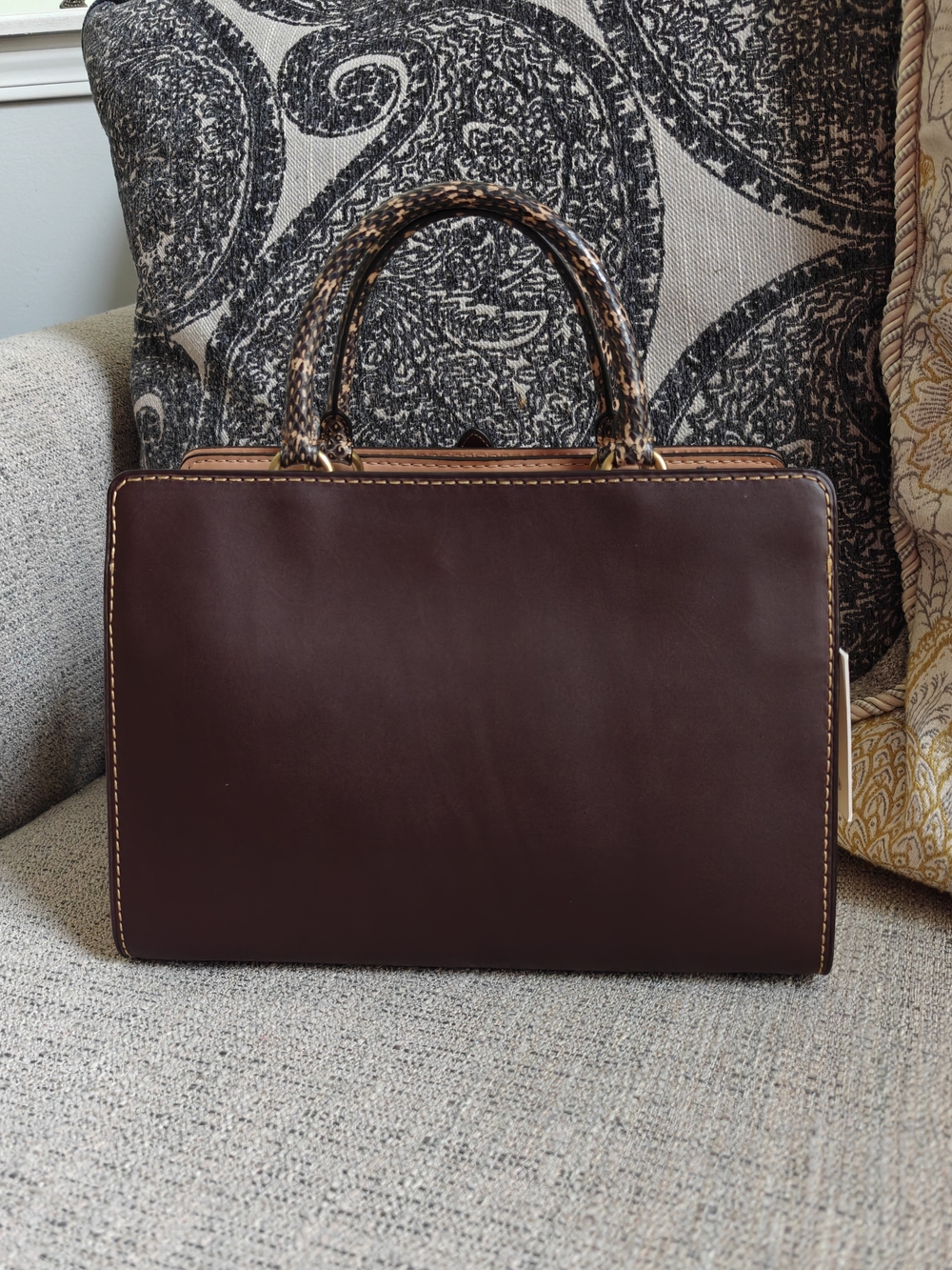 Coach 1941 Serra Satchel Oxblood Multi with Snakeskin Handles - Picture 5 of 11